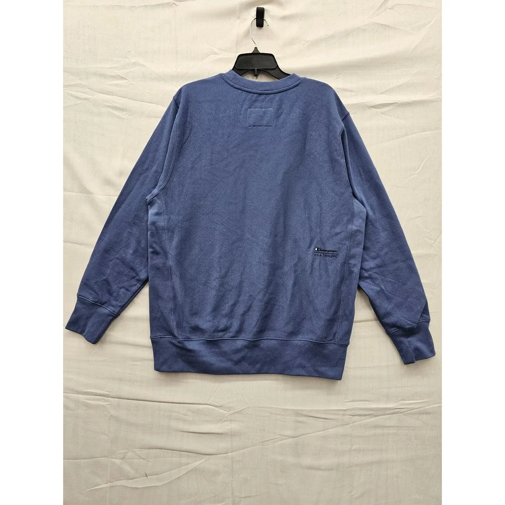 Champion Mens Crewneck Sweatshirt Blue Heather Large C Logo SF37 85LF‎ L